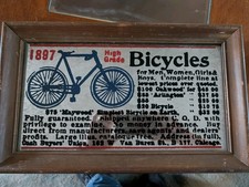Vintage 1897 Bicycle/Bike Bar Sign picture