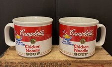 Vintage 1997 Campbell's Chicken Noodle Soup Mugs Set of 2 Westwood Ceramic Cups picture