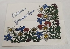 Vintage Edelweiss Ghirardelli Square Napkin CA Souvenir Floral Paper Ephemera picture