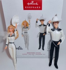 Hallmark Keepsake Christmas Ornament Set 2025 WESTERN STARS Barbie and Ken H59 picture