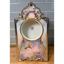 Bradford Exchange Garden Whispers Porcelain Clock Case Larry Martin Hummingbird picture