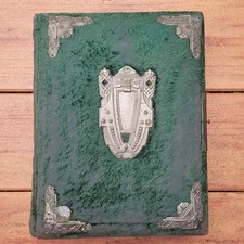 Antique FRENCH 1800s 1900s Photo Album Victorian Velvet Embossed WITH Pictures picture