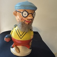 VINTAGE 1960s PAPER MACHE BOWLING BEATNIK FIGURINE COIN BANK NODDER BOBBLE HEAD picture