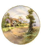 Pristine 1952 Royal Worcester Peter Love Signed Cabinet Plate Harvington 10.5