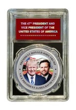 USA 2025 - 47th President Donald Trump & Vice Pres. JD Vance Silver Plated Comem picture