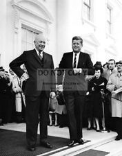 DWIGHT D. EISENHOWER MEETS WITH JOHN F. KENNEDY IN 1960 - 8X10 PHOTO (BB-269) picture