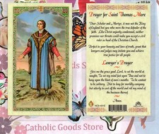 St. Saint Thomas More - Prayer for & Lawyer's Prayer - Laminated  Holy Card picture