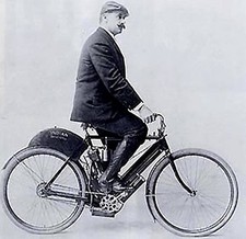 George Mallory Hendee riding an Indian Motorcycle circa 1904 Old Photo picture