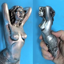 Erotic Silver Naval Mermaid Figurehead prow Bust – Sailboats Pirate Boats ocean picture