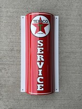 Texaco Service Curved Metal Gasoline Gas sign Pump Oil WOW picture