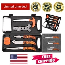 Essential 8-Piece Game Processor Set with Foldable Knives and Red Maple Camo picture
