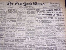 1936 MAY 7 NEW YORK TIMES - ITALY TO ANNEX ETHIOPIA - NT 2110 picture