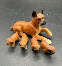 Vintage Mini Bone China Boxer Dogs Set of 5 Japan picture