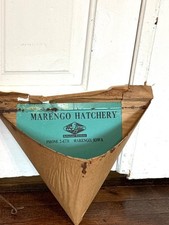 VTG NOS Hy-Line CHICKS Dust Pan Marengo Ia Hatchery Sign Feed Seed Farm Pioneer picture