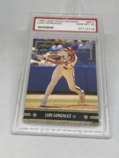 1991 LEAF GOLD ROOKIES RC ROOKIE LUIS GONZALEZ PSA 10 GEM MT POP 55 picture