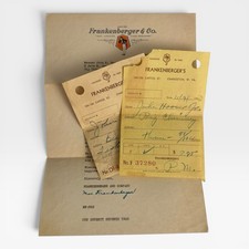 Frankenberger's W. Virginia MEN'S STORE Vintage 30s-50s Business LETTER Receipts picture