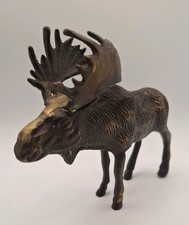 Vtg Bronze Moose Small Figurine 6
