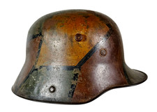 100% Original WW1 1916 Imperial German 4 Color Camouflage Steel Helmet Stahlhelm picture