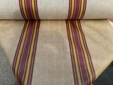 VINTAGE OILCLOTH FABRIC DECO STRIPED AWNING 40’s 50’s UPHOLSTERY TWEED AMP CLOTH picture