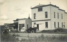 c1910 Glasgow Montana I.O.O.F. Building automobiles RPPC Postcard 25-0693 picture