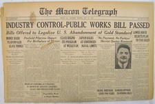 Vintage 1933 FDR Roosevelt Abolishes Gold Standard Newspaper picture