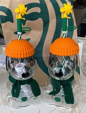 2026 Starbucks x Peanuts Snoopy 100% Authenti Glass Cup Brand New Halloween Gift picture