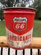 Vintage Phillips 66 5 Five Gallon Metal Oil Can Empty picture