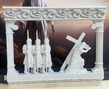 Christian Crucifixion Scene Display Set Jesus Carrying Cross Religious Easter De picture