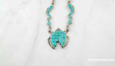 Southwest Inlay Necklace Sterling Silver Blue Turquoise Coral picture