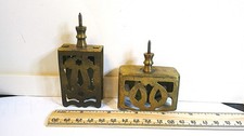 Antique Vintage 1920s Ornate Art Nouveau Brass Match Box Holders (2) picture