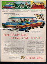 1961 Print Ad for Ford Country Squire Wagon