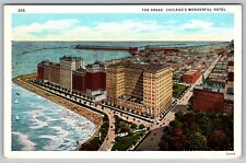 Aerial View of New Drake Hotel on Lake Michigan Chicago Illinois  c. 1910 picture