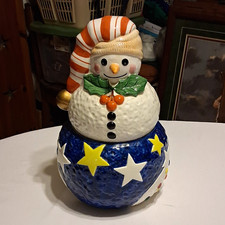 Vintage Epoch Mr. Snowman Ceramic Cookie Jar w/Lid (Model E115)14