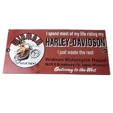 Vintage Harley Davidson Motorcycles Sign - Repair Shop Gas Pump Porcelain Sign picture
