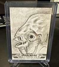 Topps 2022 Star Wars Masterwork Admiral Ackbar Sketch Auto Tony Riley /50 picture