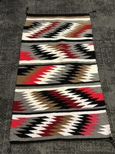 Native American Rug Tapestery Weaving Eye Dazzler Vintage Navajo 37x22 picture