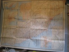 VINTAGE CALIFORNIA MAP WITH DESCRIPTIVE NOTES National Geographic June 1954 picture