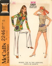 McCall's 2246 Pullover Tops & 5-Section Pants, Shorts Sz 12 CUT COMPLETE picture