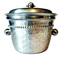 Vintage Mid Century Everlast Hammered Aluminum Insulated Covered Ice Bucket 5060 picture