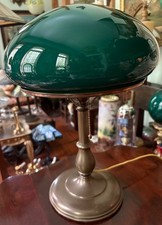 Rare Emeralite 8734 H Table Lamp Signed Green Cased Glass Mushroom Shade c. 1916 picture