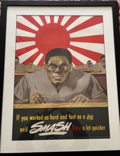 Framed WW2 poster World War II Propaganda Japanese Workers Pittsburgh 1943 WWII picture