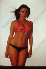 Pretty Woman busty glamour pose bikini lingerie vintage 35mm film Slide Z9a19 picture