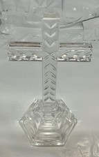 CRYSTAL GORGEOUS IMPERIAL STANDING CROSS, Cut Crystal, 8” x 4” Cross is Signed. picture