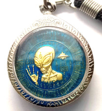 Wicca Pagan Alien UFO Thai Amulet Sacred Yant Space Master Vishnu Deva Coin picture