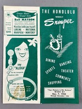 Vintage The Honolulu Weekly Snooper Week Of Nov 7, 1958 Advertisement picture