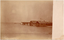 Pier & Boat Houses on Unidentified Lake Scenic View 1900s RPPC Postcard Photo picture