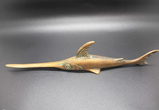 Rare Antique Keystone Orn Iron & Bronze WKS.S.F Swordfish Letter Opener Knife picture