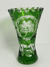 RARE OOAK Connemara Celtic Crystal Vase Shamrock Signed Dated Melius O'Connor picture