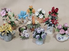 The Franklin Mint Flower of the Year Porcelain Flowers Collection Set Of 12 picture