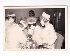 Vintage 1960s Hospital Operating Room Surgery Photo Medical Team B&W C302 picture